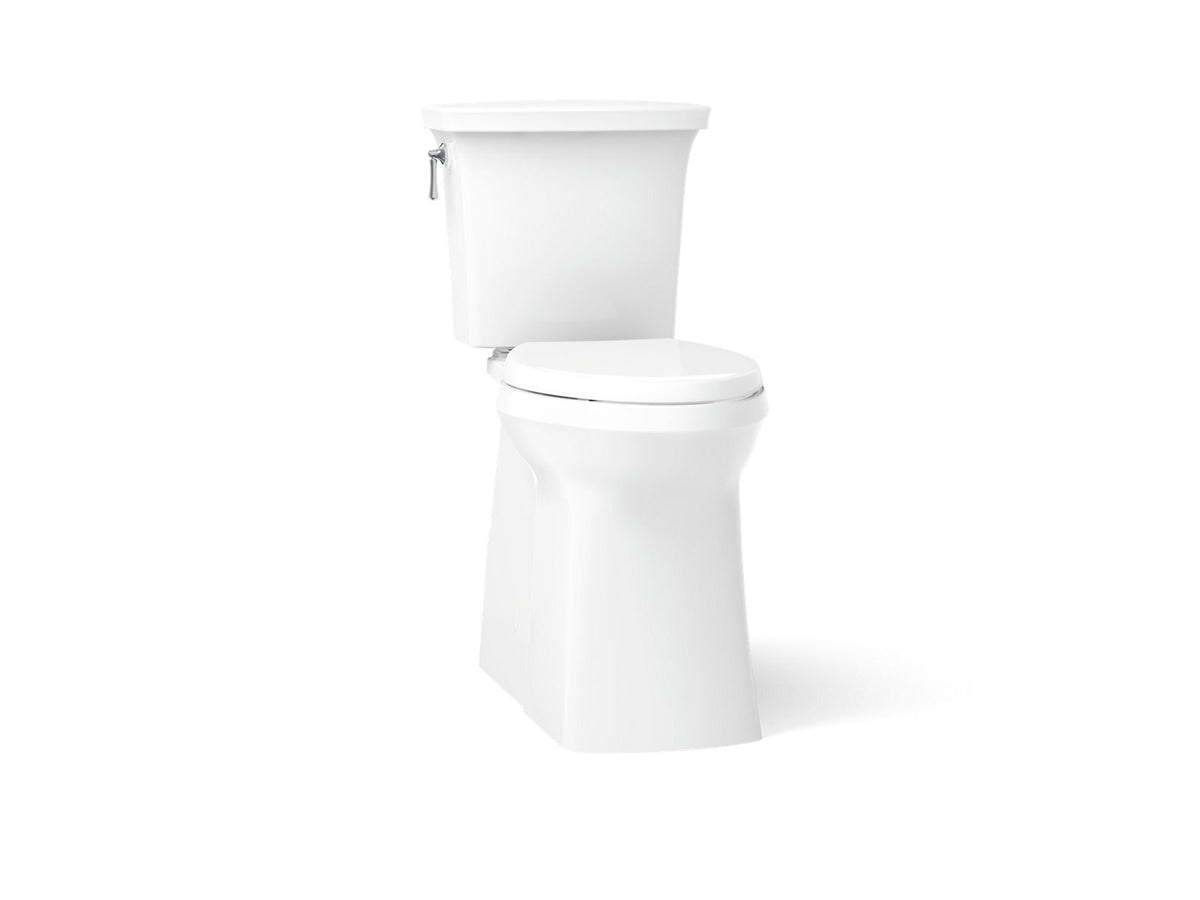 KOHLER K-33814-0 Corbelle Tall Continuousclean Two-Piece Elongated Toilet With Skirted Trapway, 1.28 Gpf - White