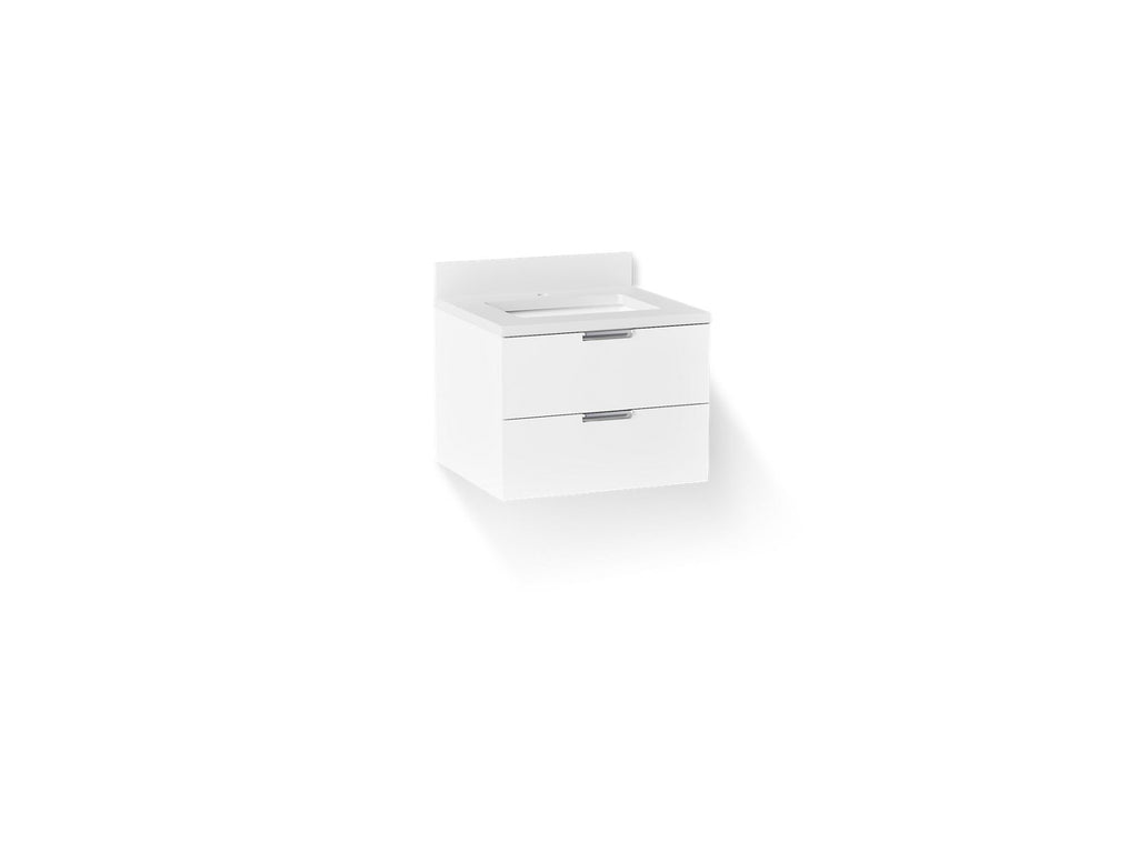 KOHLER K-34653-0 Maxstow 24" Wall-Hung Bathroom Vanity Cabinet With Sink And Quartz Top - White