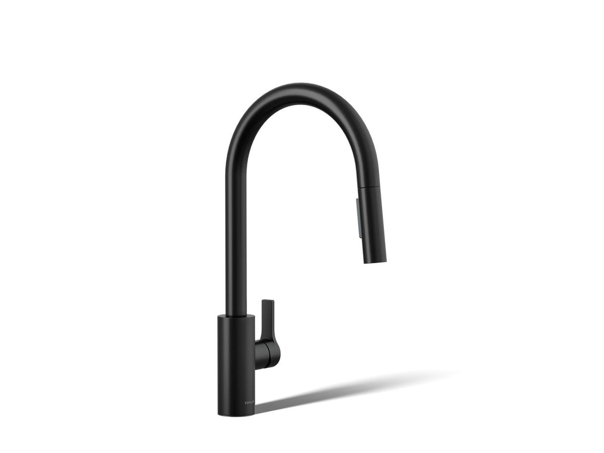 KOHLER K-34906-BL Elate Pull-Down Kitchen Sink Faucet With Two-Function Sprayhead - Matte Black