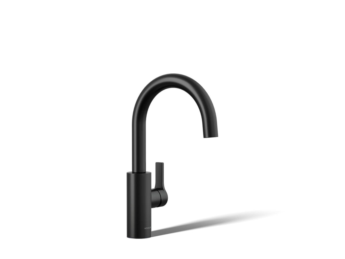 KOHLER K-34908-BL Elate Single-Handle Bar Sink Faucet - Matte Black