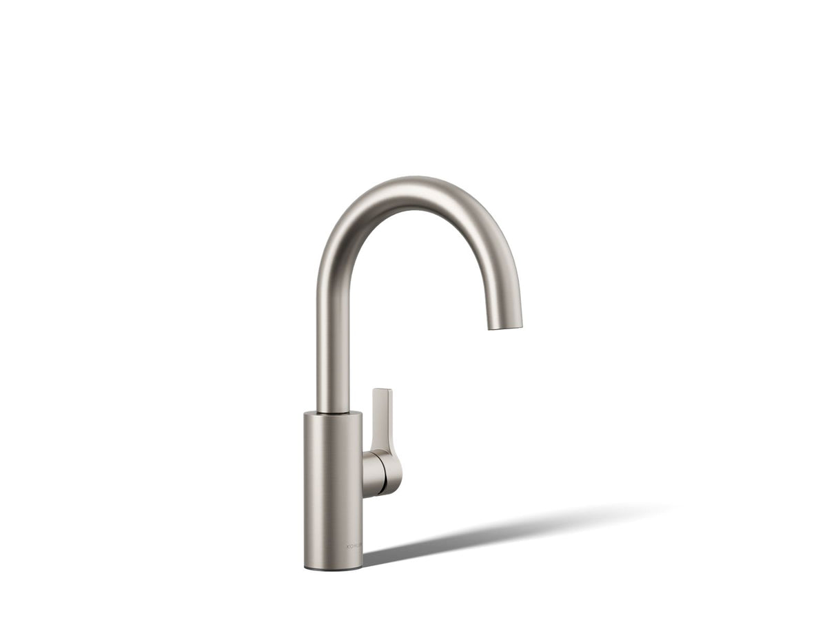 KOHLER K-34908-VS Elate Single-Handle Bar Sink Faucet - Vibrant Stainless