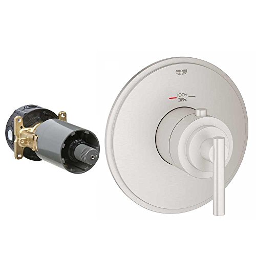 GROHE 19865EN0 Grohflex Timeless Custom Shower Thermostatic Trim with Control Module Brushed Nickel