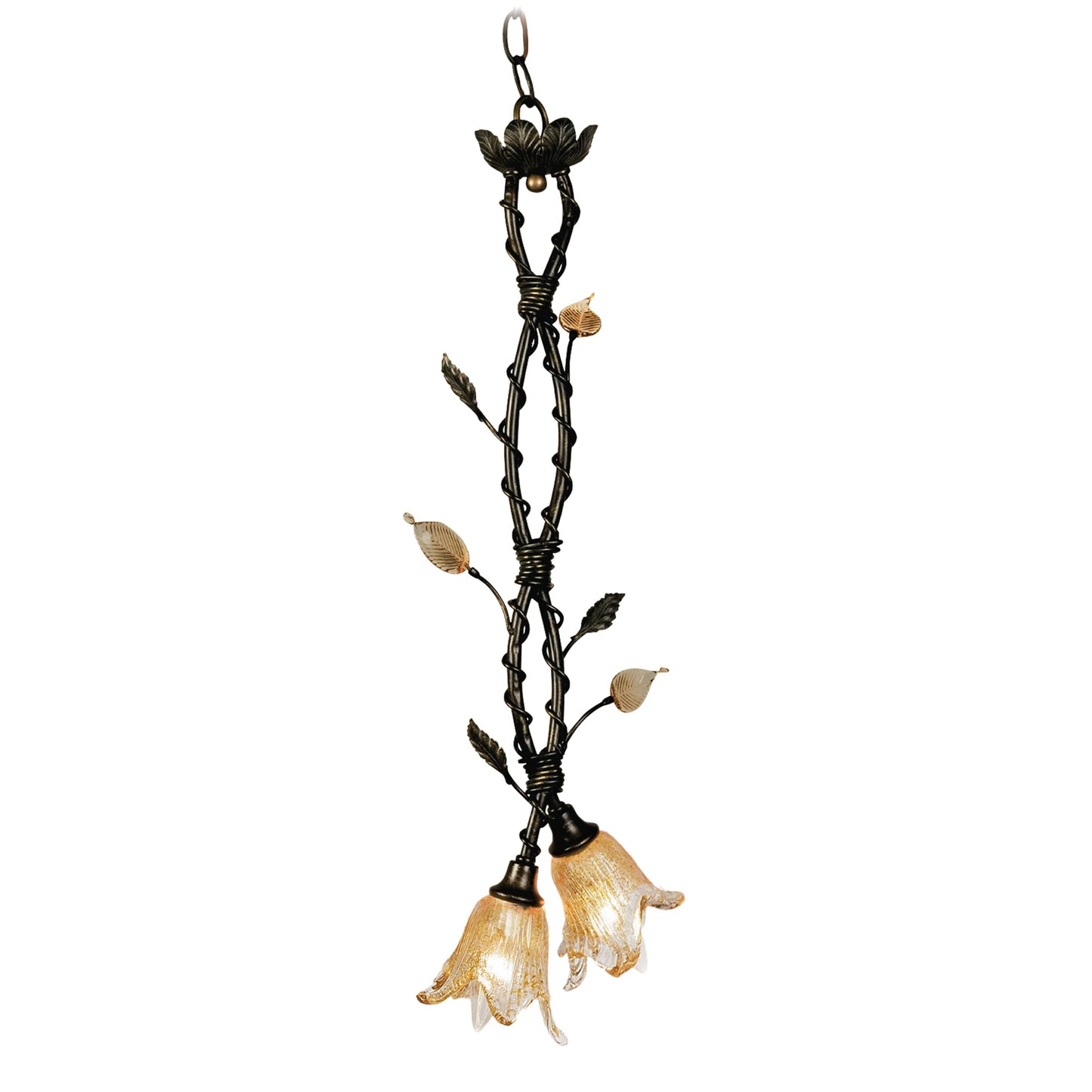 ELK SHOWROOM 357-DB CHANTILLY 2-LIGHT PENDANT in DARK BRONZE