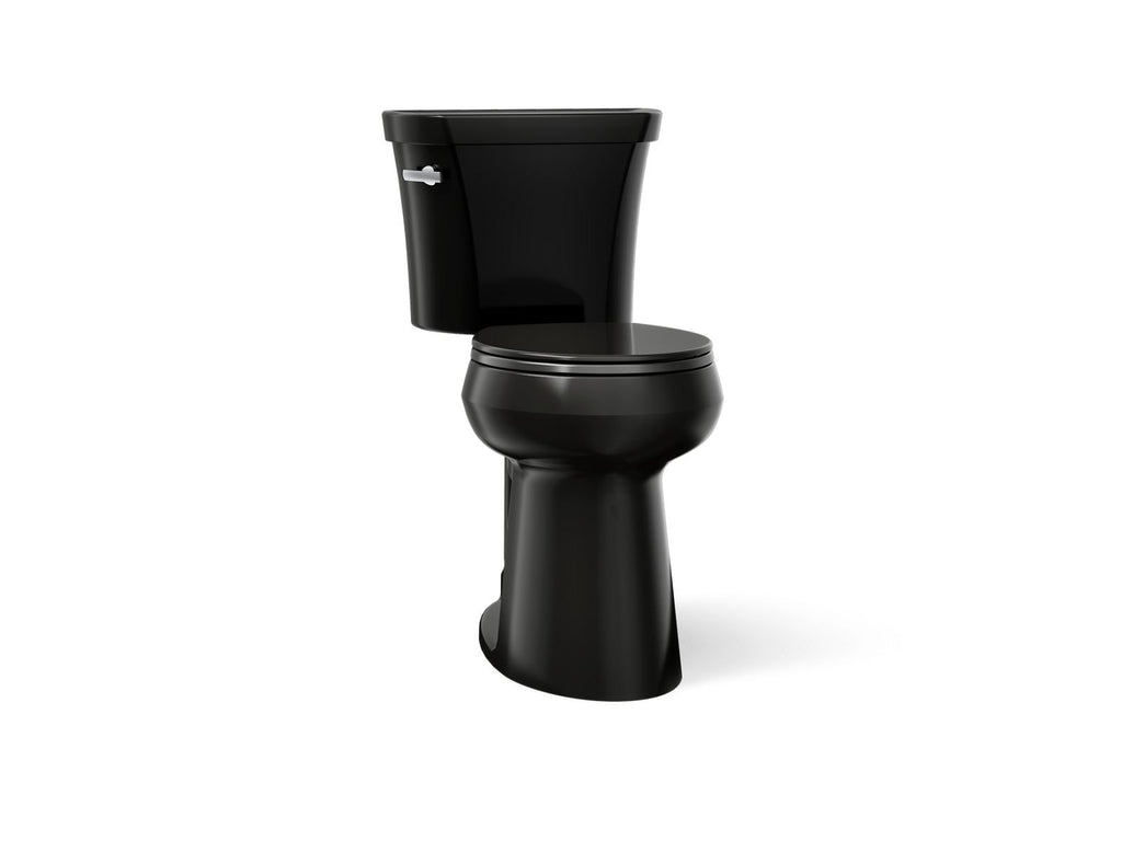 KOHLER K-35717-7 Highline Tall Two-Piece Round-Front Toilet, 1.6 Gpf - Black Black
