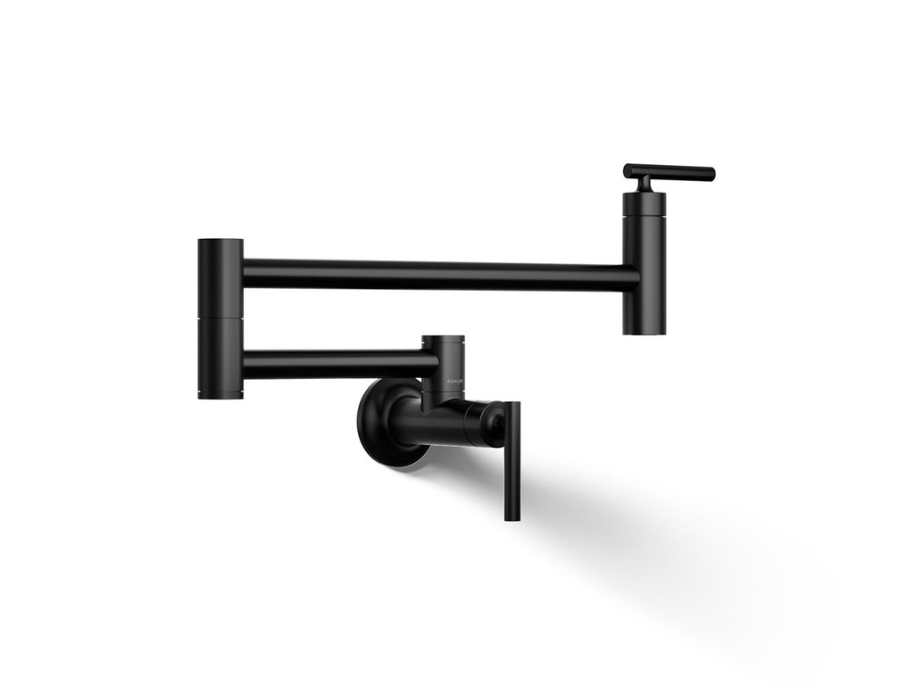 KOHLER K-35745-BL Wall-Mount Pot Filler - Matte Black