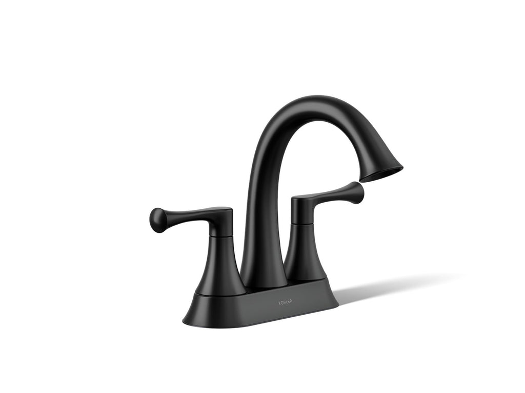 KOHLER K-35951-4K-BL Buckley Centerset Bathroom Sink Faucet, 1.0 Gpm - Matte Black