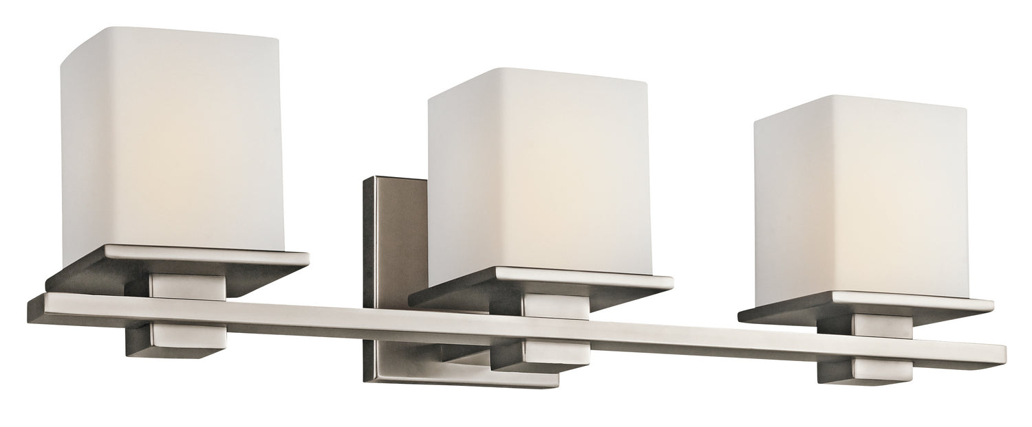 KICHLER 45151AP Tully 24" 3 Light Vanity Light With Satin Etched Cased Opal Glass Antique Pewter