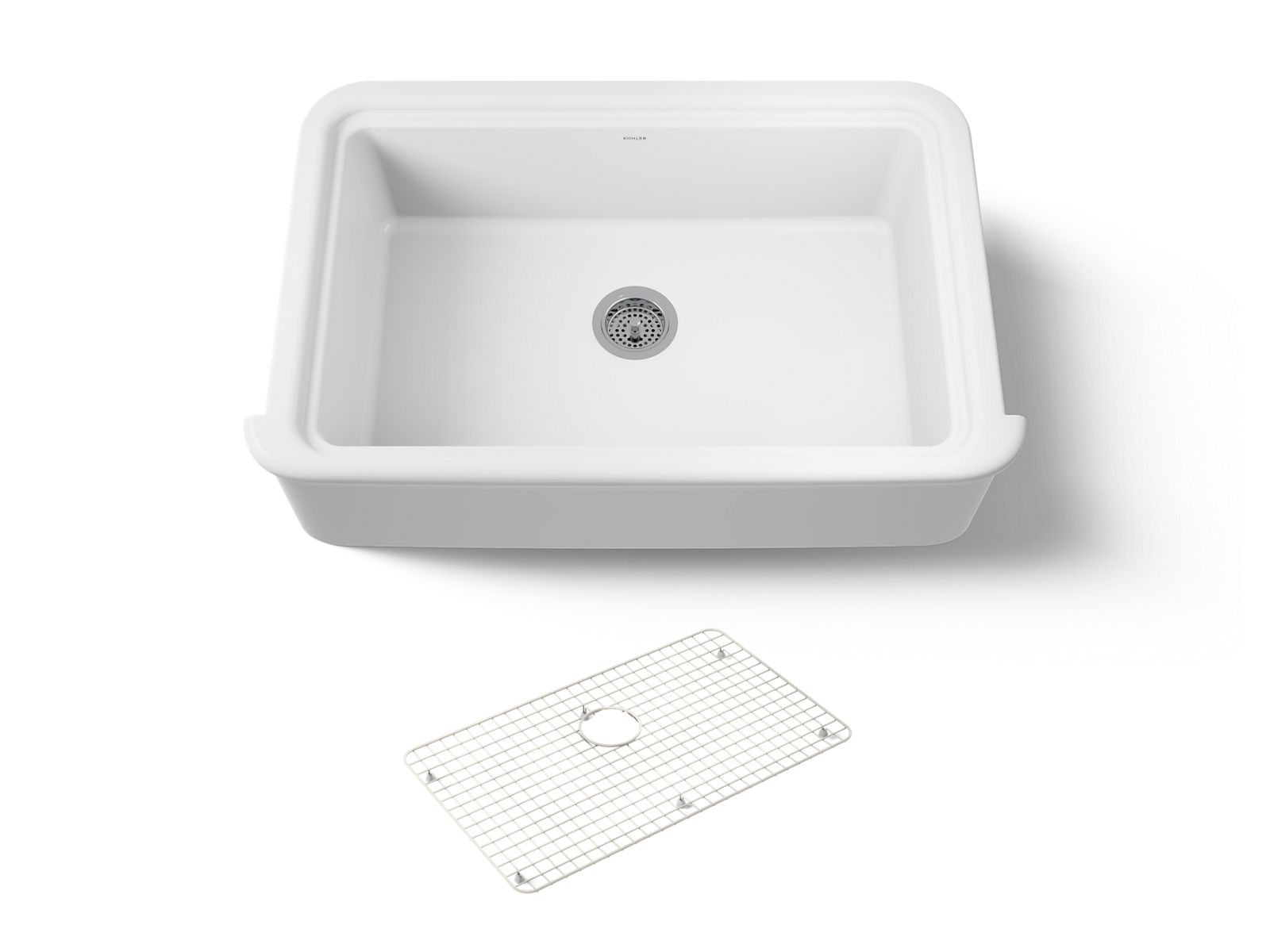 KOHLER K-36250-0 Audrine By Studio Mcgee 35-1/2" Undermount Single-Bowl Farmhouse Kitchen Sink - White