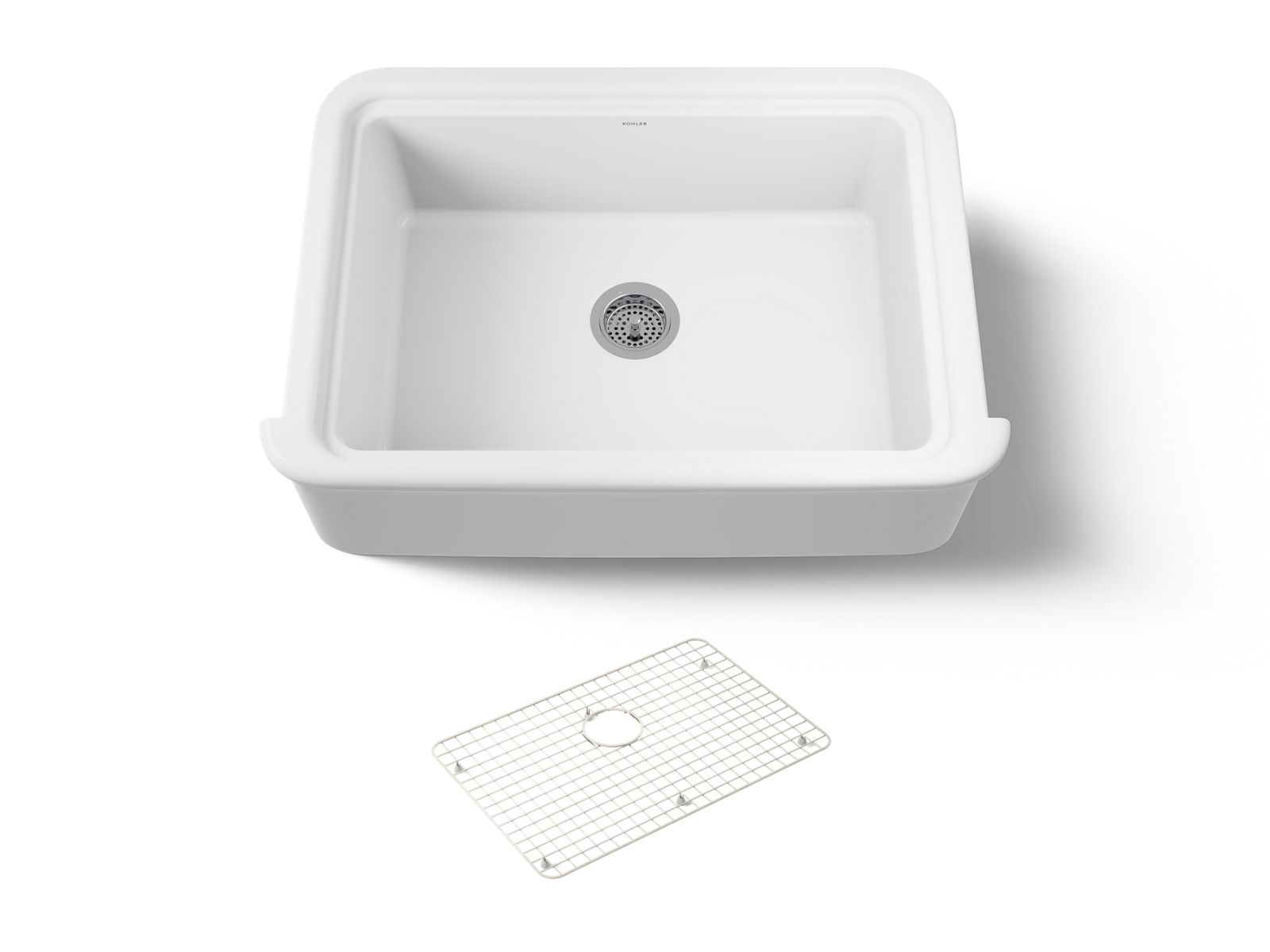 KOHLER Audrine 32-1/2" undermount single-bowl farmhouse kitchen sink in White - K-36251-0