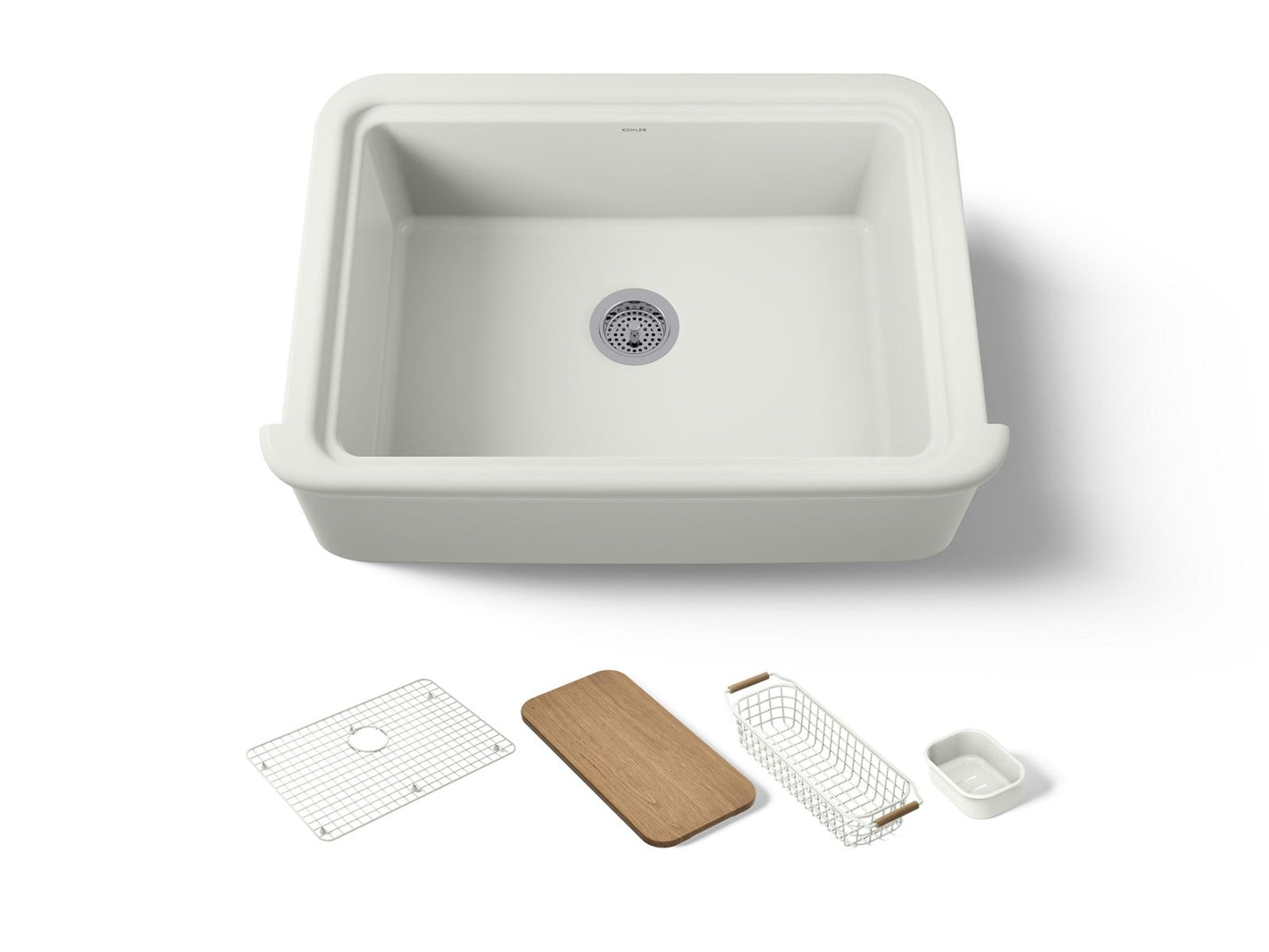 KOHLER Audrine 32-1/2" undermount single-bowl farmhouse workstation kitchen sink in Dune - K-36251-PC-NY