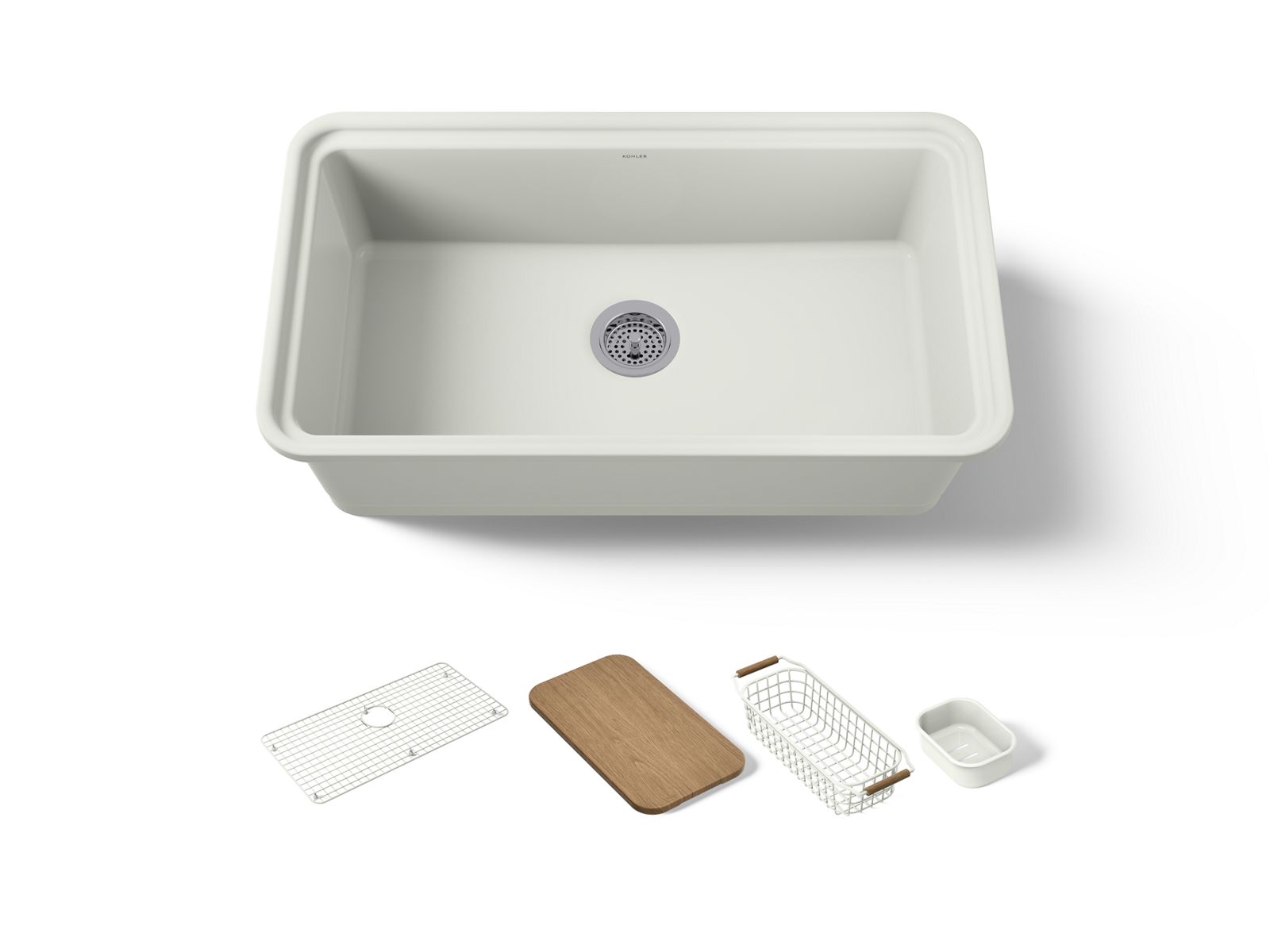 KOHLER Audrine 33" undermount single-bowl workstation kitchen sink in Dune - K-36254-PC-NY
