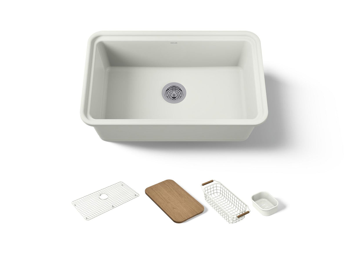 KOHLER K-36255-PC-NY Audrine By Studio Mcgee 30" Undermount Single-Bowl Workstation Kitchen Sink - Dune