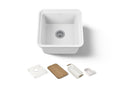 KOHLER K-36259-PC-0 Audrine By Studio Mcgee 18-5/8" Undermount Workstation Bar Sink - White