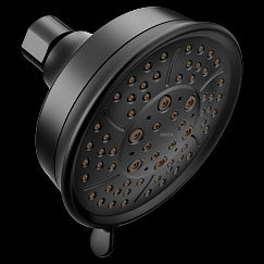 MOEN 3638EPBL  Matte black four-function 4-3/8" diameter spray head eco-performance showerhead, Matte Black