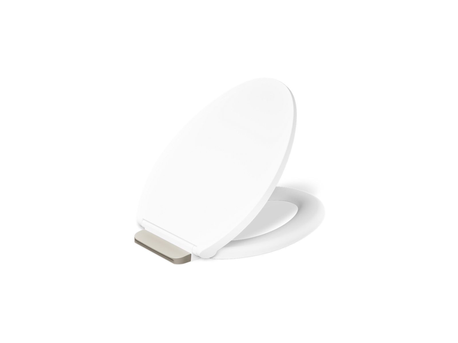 KOHLER K-36593-BN-0 Covert Readylatch Quiet-Close Elongated Toilet Seat - White
