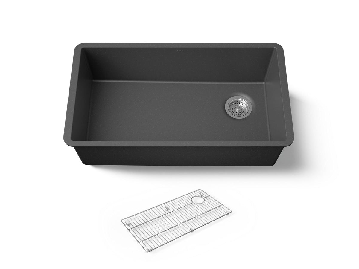 KOHLER K-36747-CM7 Billings 32-1/2" undermount single-bowl kitchen sink - Matte Graphite