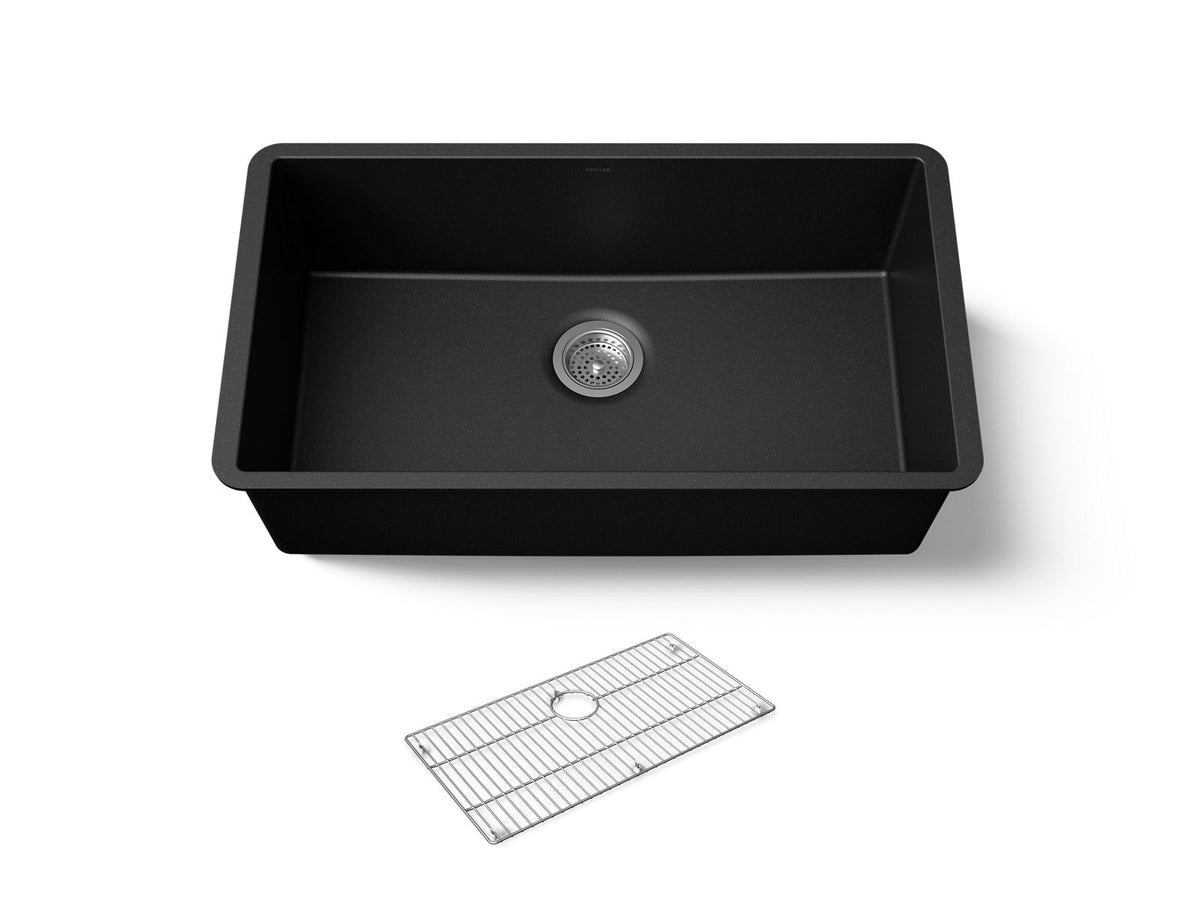 KOHLER K-36748-CM1 Billings 32-1/2" undermount single-bowl kitchen sink - Matte Black