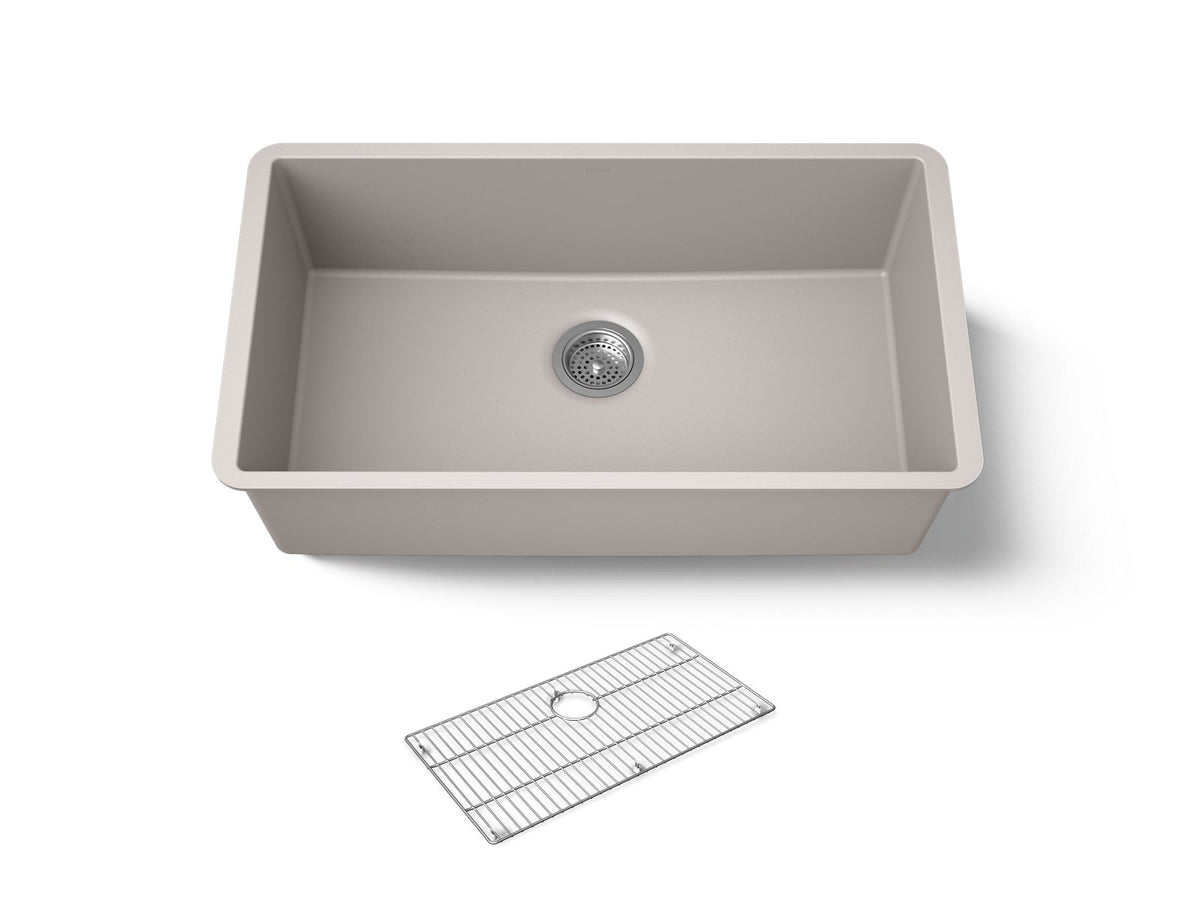 KOHLER K-36748-CM3 Billings 32-1/2" undermount single-bowl kitchen sink - Matte Taupe