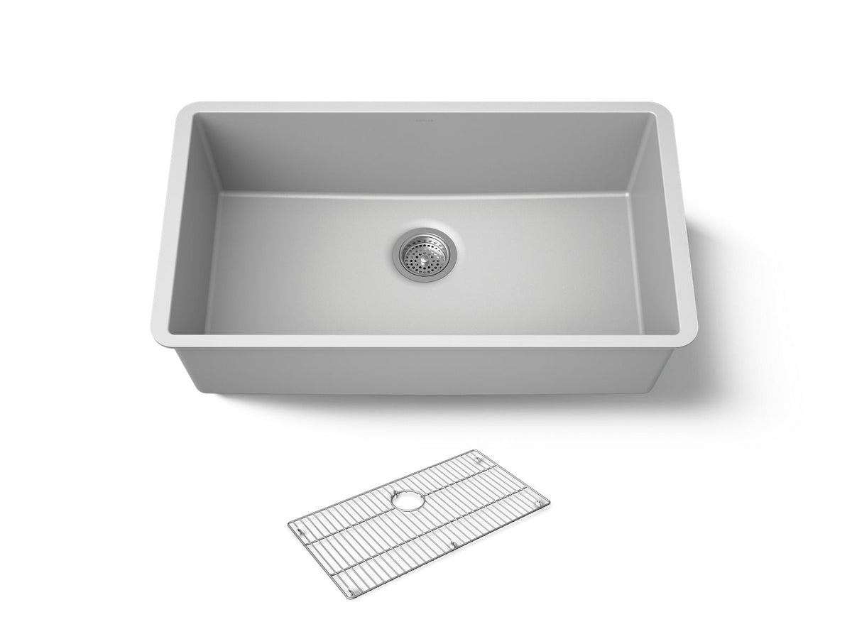 KOHLER K-36748-CM4 Billings 32-1/2" undermount single-bowl kitchen sink - Matte Grey