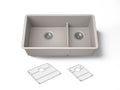KOHLER K-36749-CM3 Billings 32-1/2" undermount double-bowl kitchen sink - Matte Taupe