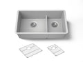 KOHLER K-36749-CM4 Billings 32-1/2" undermount double-bowl kitchen sink - Matte Grey