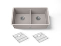 KOHLER K-36750-CM3 Billings 32-1/2" undermount double-bowl kitchen sink - Matte Taupe