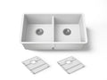 KOHLER K-36750-CM6 Billings 32-1/2" undermount double-bowl kitchen sink - Matte White