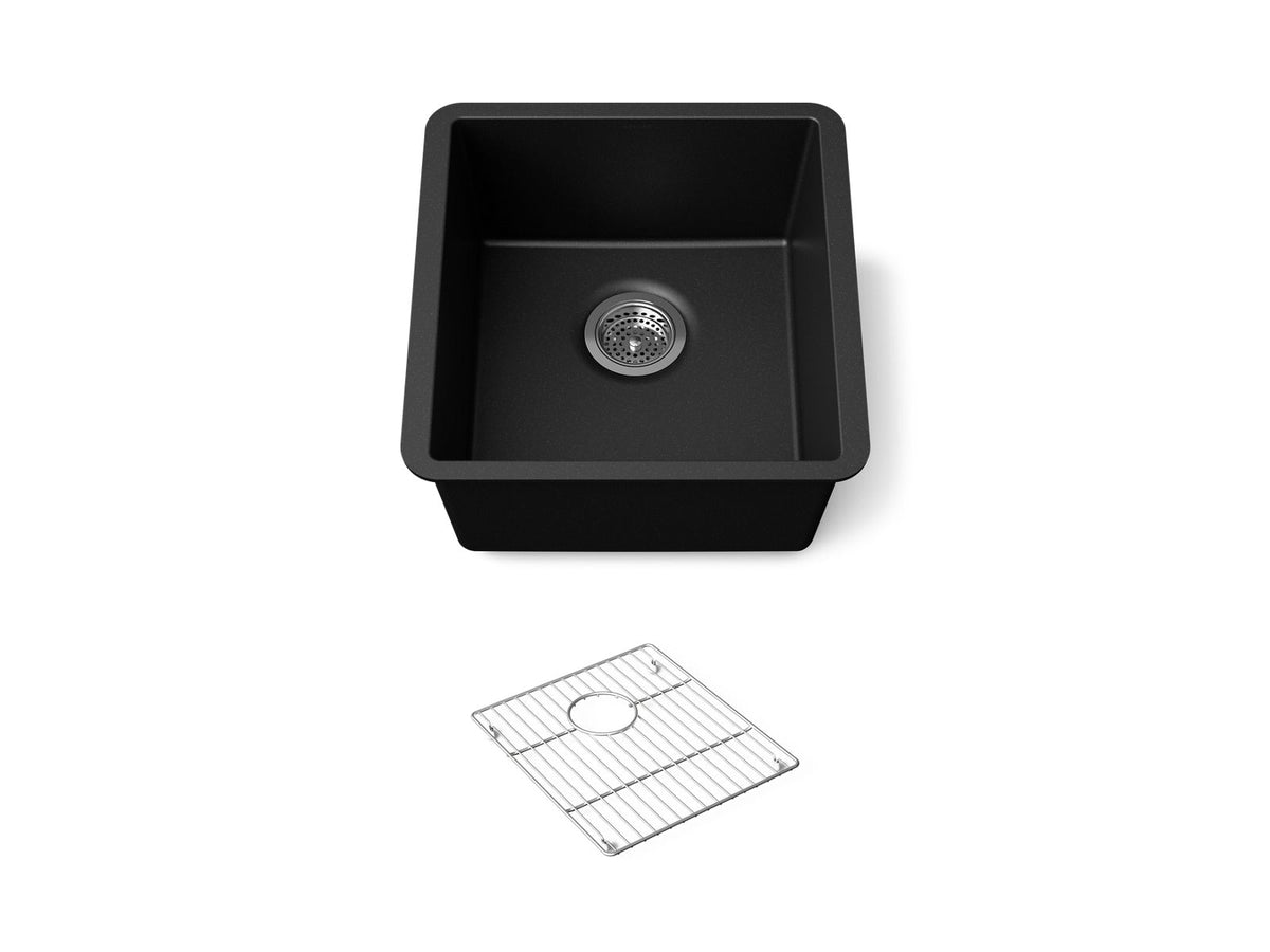 KOHLER K-36751-CM1 Billings 17-1/2" undermount bar sink - Matte Black