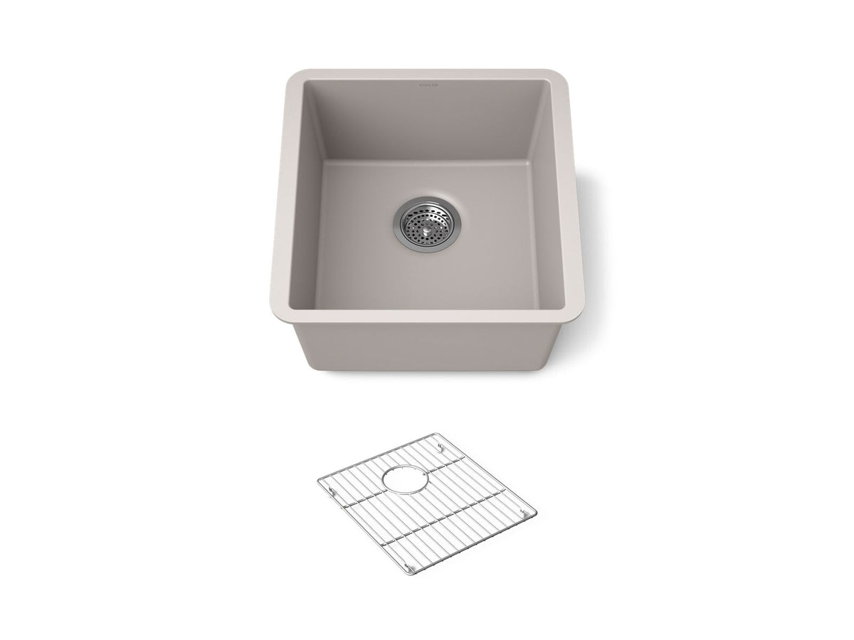 KOHLER K-36751-CM3 Billings 17-1/2" undermount bar sink - Matte Taupe