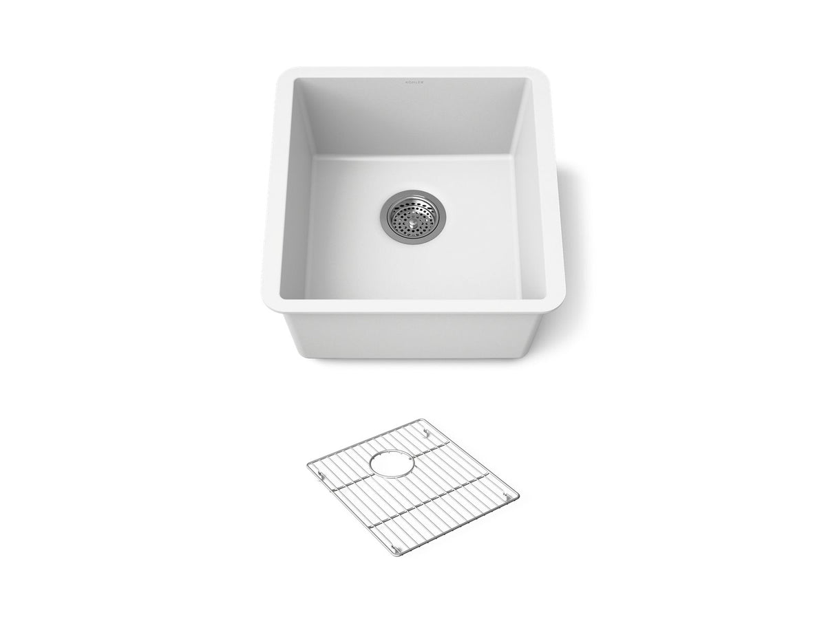 KOHLER K-36751-CM6 Billings 17-1/2" undermount bar sink - Matte White