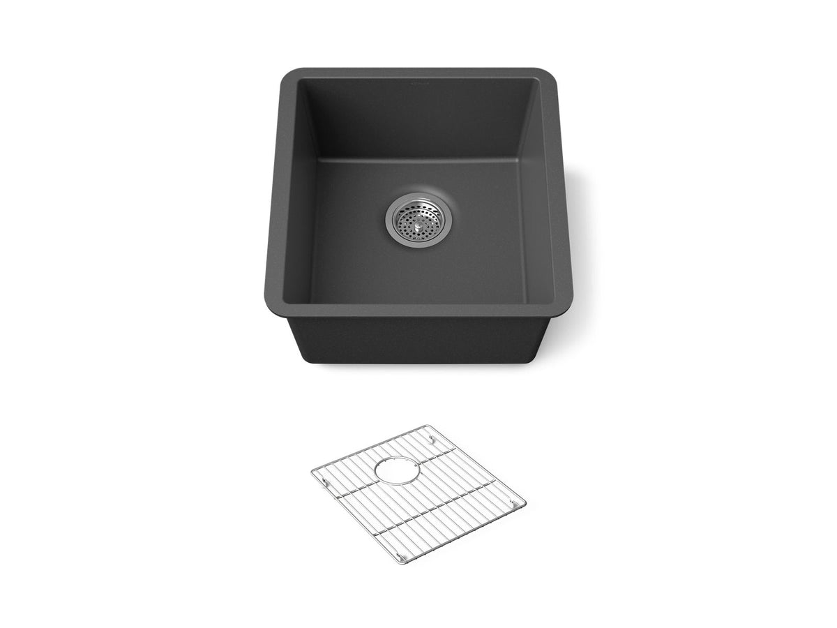 KOHLER K-36751-CM7 Billings 17-1/2" undermount bar sink - Matte Graphite