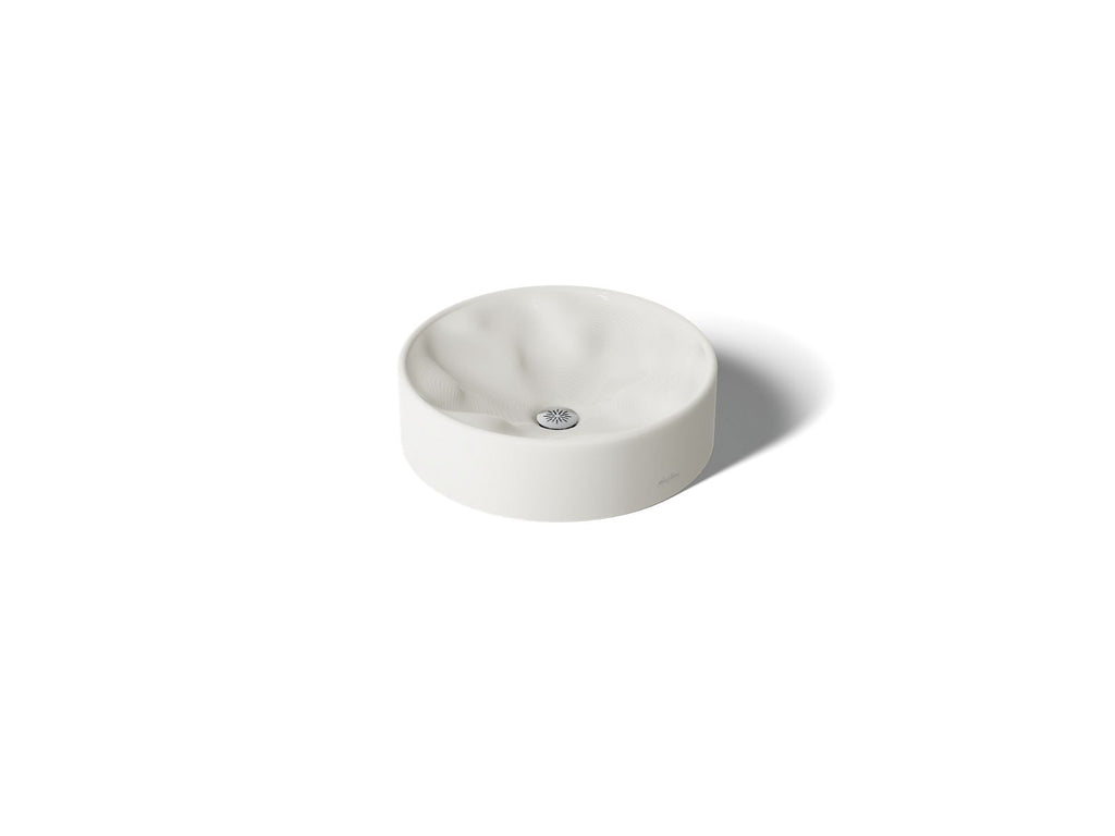 KOHLER K-37692-NTW Rista 16-1/4" Round Vessel Bathroom Sink, No Overflow - Natural White