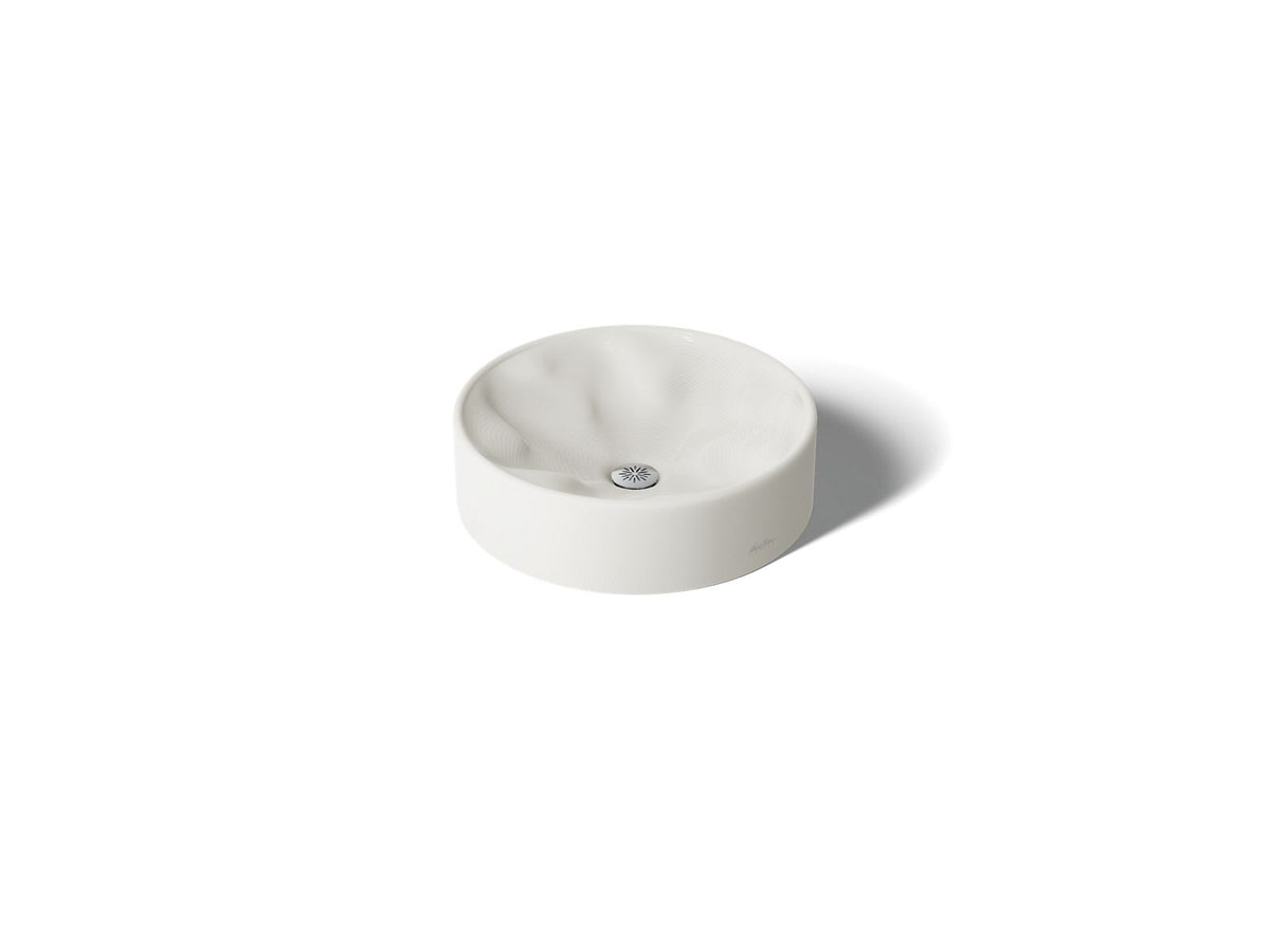 KOHLER K-37692-NTW Rista 16-1/4" Round Vessel Bathroom Sink, No Overflow - Natural White