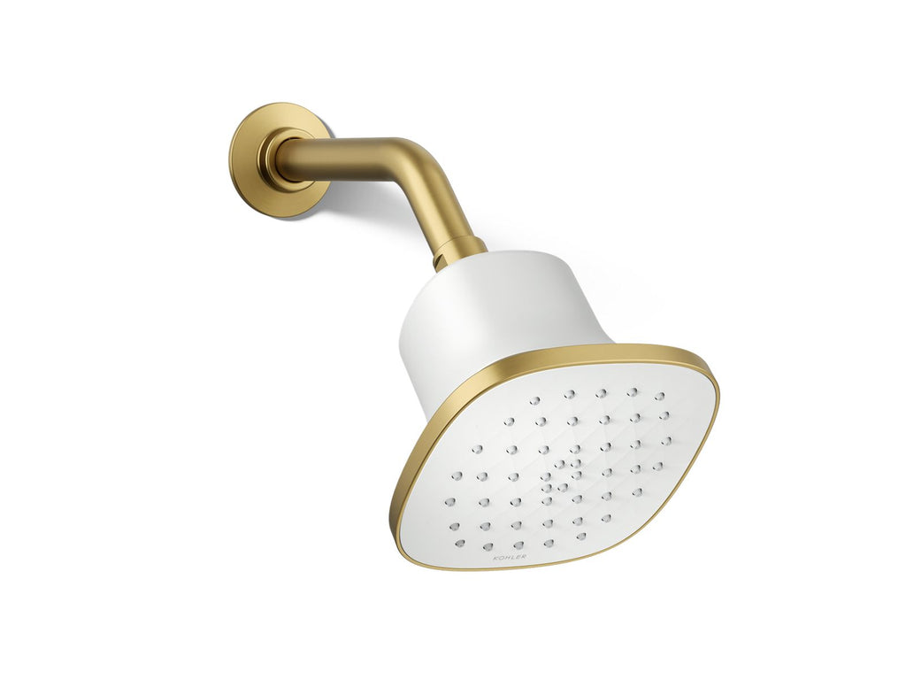 KOHLER K-37722-Y-2MB Cinq Square Single-Function Filtered Showerhead, 2.5 Gpm - Vibrant Brushed Moderne Brass