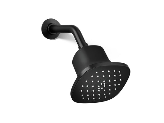 KOHLER K-37722-Y-BL Cinq Square single-function filtered showerhead, 2.5 gpm - Matte Black