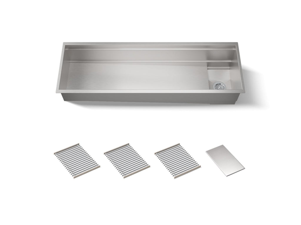 KOHLER K-37906-NA Synthos 57-3/4" Undermount Single-Bowl Kitchen Sink - Stainless Steel