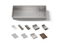 KOHLER K-37907-WAL-NA Synthos 45-3/4" Undermount Single-Bowl Workstation Kitchen Sink - Solid Wood Dark Walnut
