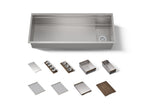 KOHLER K-37907-WAL-NA Synthos 45-3/4" Undermount Single-Bowl Workstation Kitchen Sink - Solid Wood Dark Walnut