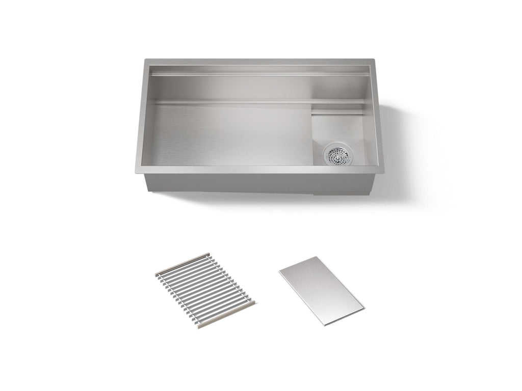 KOHLER K-37908-NA Synthos 33-3/4" Undermount Single-Bowl Kitchen Sink - Stainless Steel