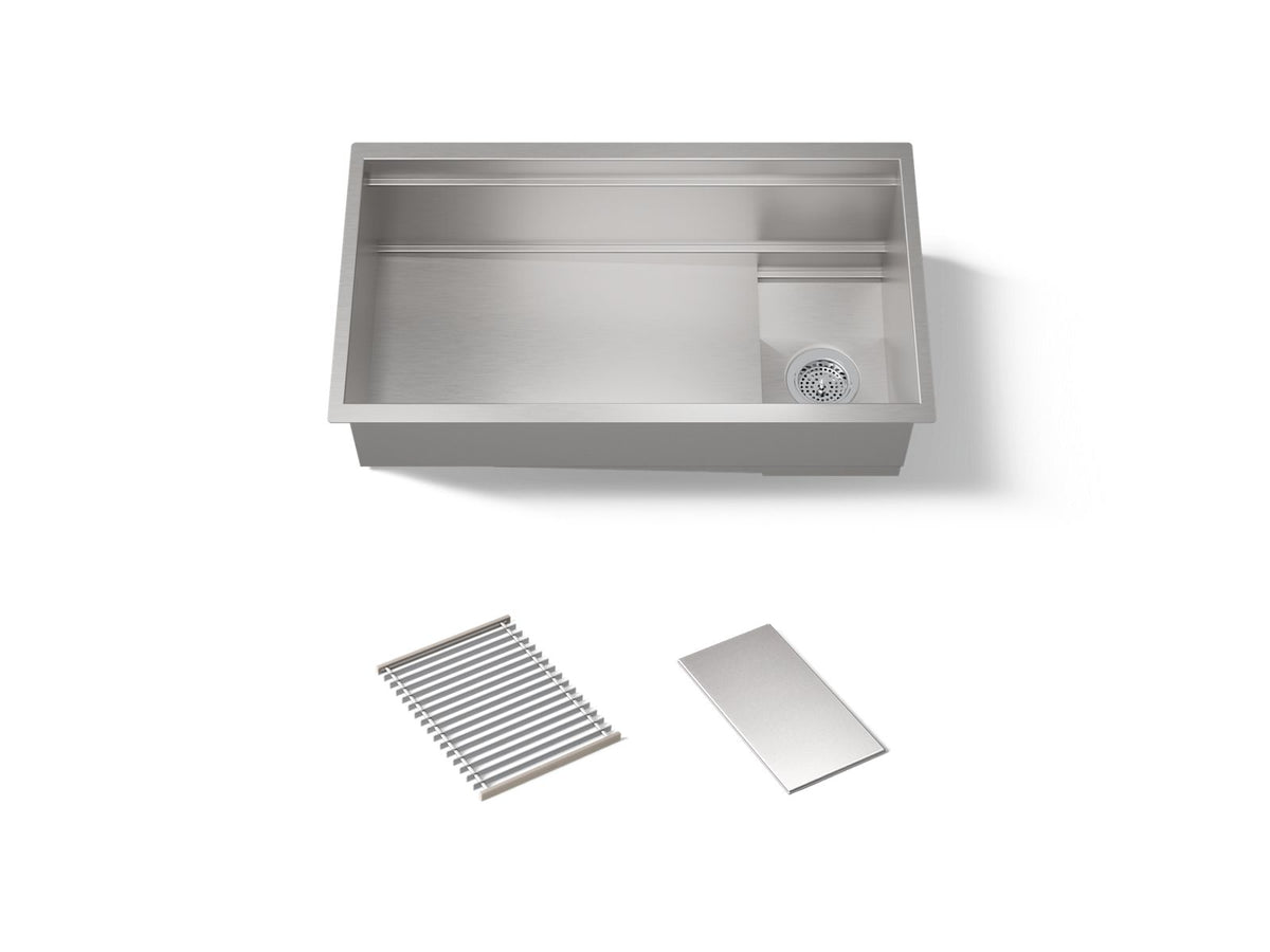 KOHLER K-37908-NA Synthos 33-3/4" Undermount Single-Bowl Kitchen Sink - Stainless Steel