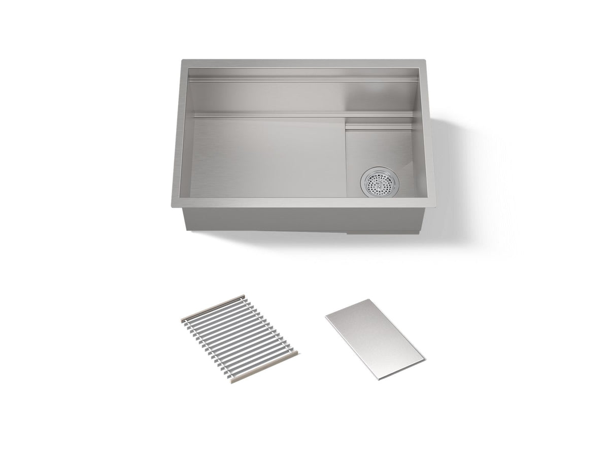 KOHLER K-37911-NA Synthos 27-3/4" Undermount Single-Bowl Kitchen Sink - Stainless Steel