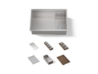 KOHLER K-37911-WAL-NA Synthos 27-3/4" Undermount Single-Bowl Workstation Kitchen Sink - Solid Wood Dark Walnut