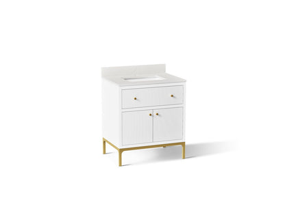 KOHLER K-38008-0 Calpa 30" bathroom vanity cabinet with sink and quartz top - White