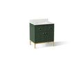 KOHLER K-38008-EMG Calpa 30" Bathroom Vanity Cabinet With Sink And Quartz Top - Emerald Green