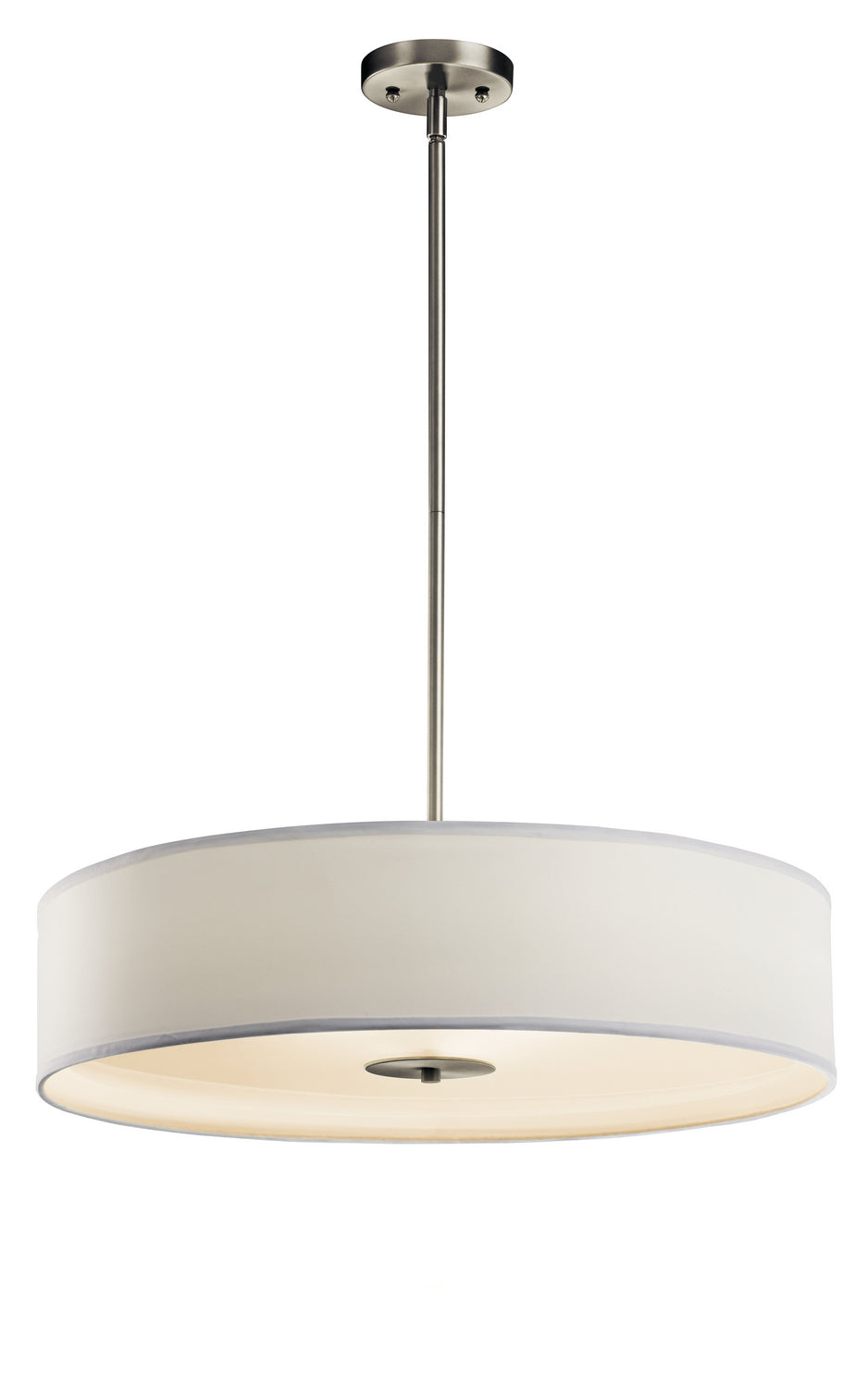 KICHLER 42122NI 24" 3 Light Convertible Pendant Brushed Nickel