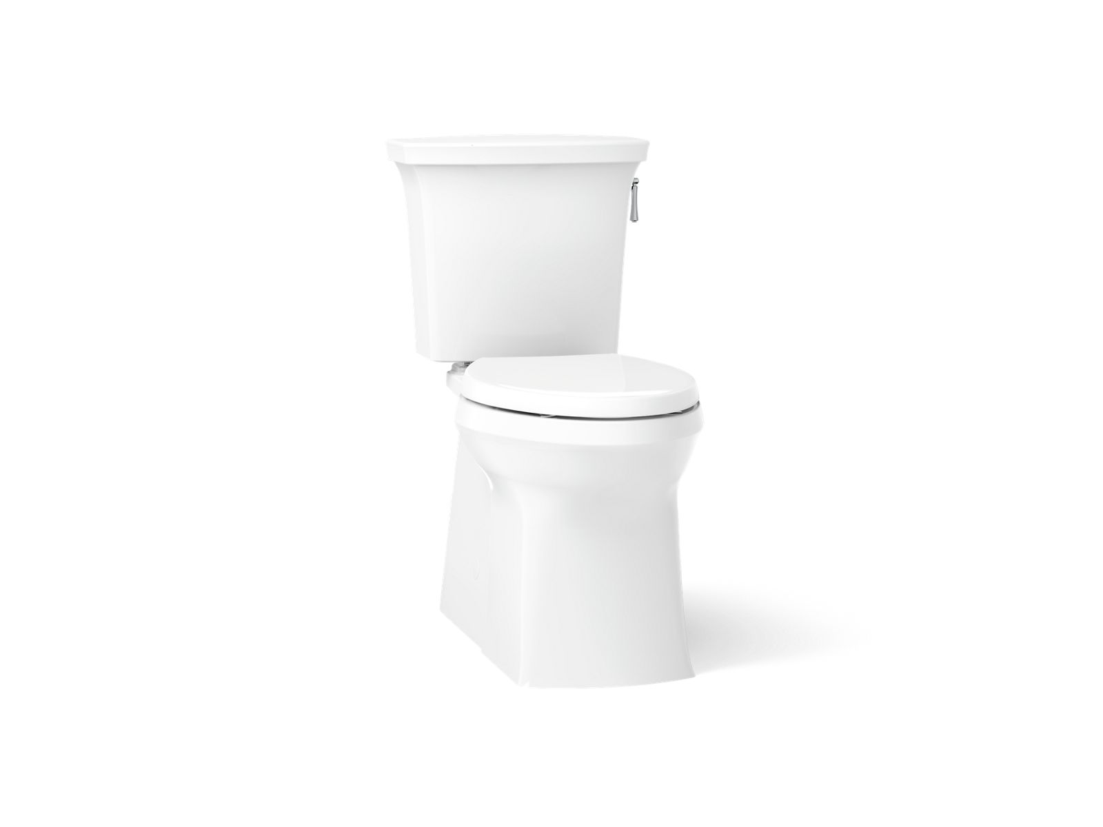 KOHLER K-3814-RA-0 Corbelle Two-Piece Elongated Toilet With Skirted Trapway, 1.28 Gpf - White