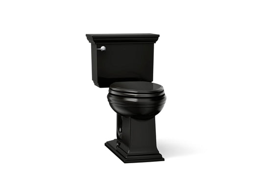 KOHLER K-3817-7 Memoirs Stately Two-piece elongated toilet, 1.28 gpf - Black Black