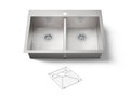 KOHLER K-3820-1-NA Vault 33" Top-/Undermount Double-Bowl Kitchen Sink - Stainless Steel