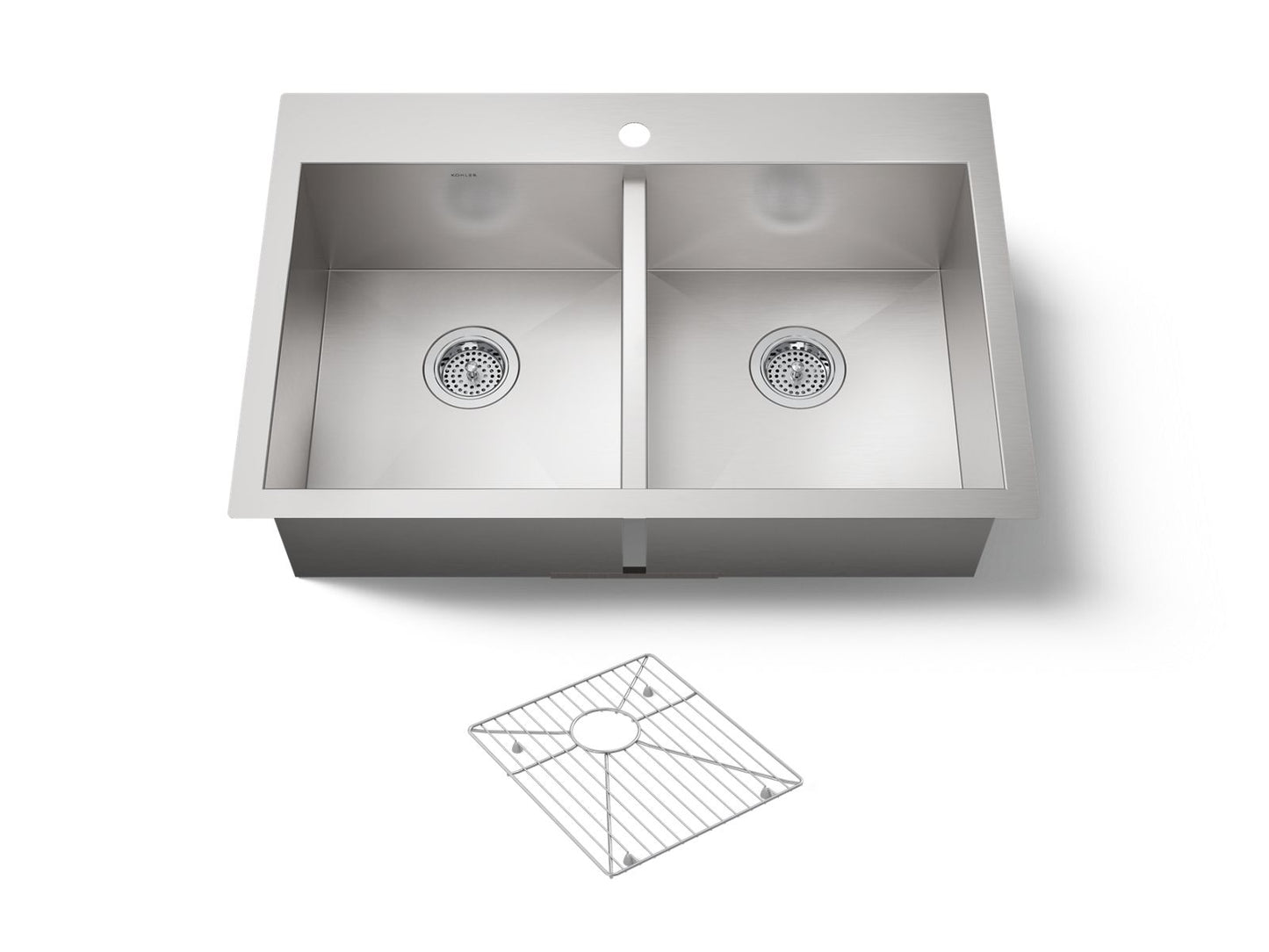 KOHLER K-3820-1-NA Vault 33" top-/undermount double-bowl kitchen sink - Stainless Steel