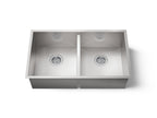 KOHLER K-3820-NA Vault 32" Undermount Double-Bowl Kitchen Sink - Stainless Steel